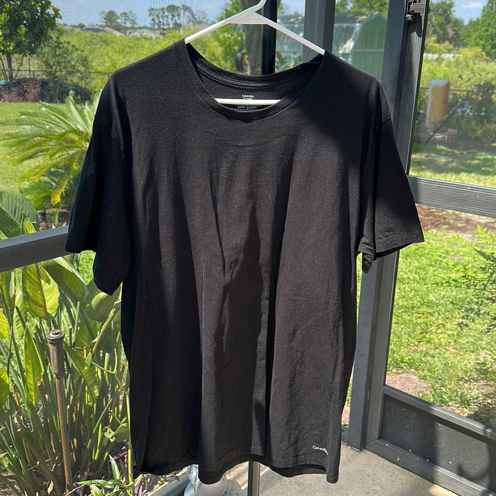 Calvin Klein cotton crew neck shirt sleeve T-shirt black XL/TG/EG